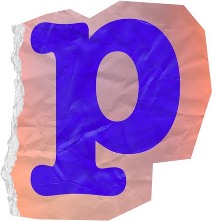 Vibrant Scanned Cutout Letter P